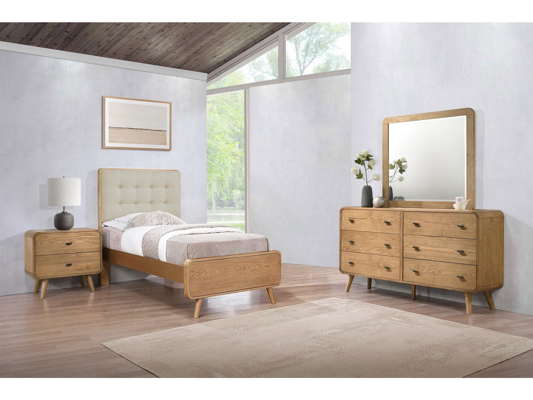 Robyn Light Ash 4-piece Twin Bedroom Set - Ornate Home