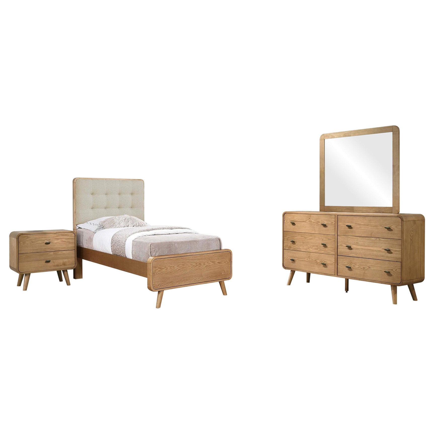 Robyn Light Ash 4-piece Twin Bedroom Set - Ornate Home