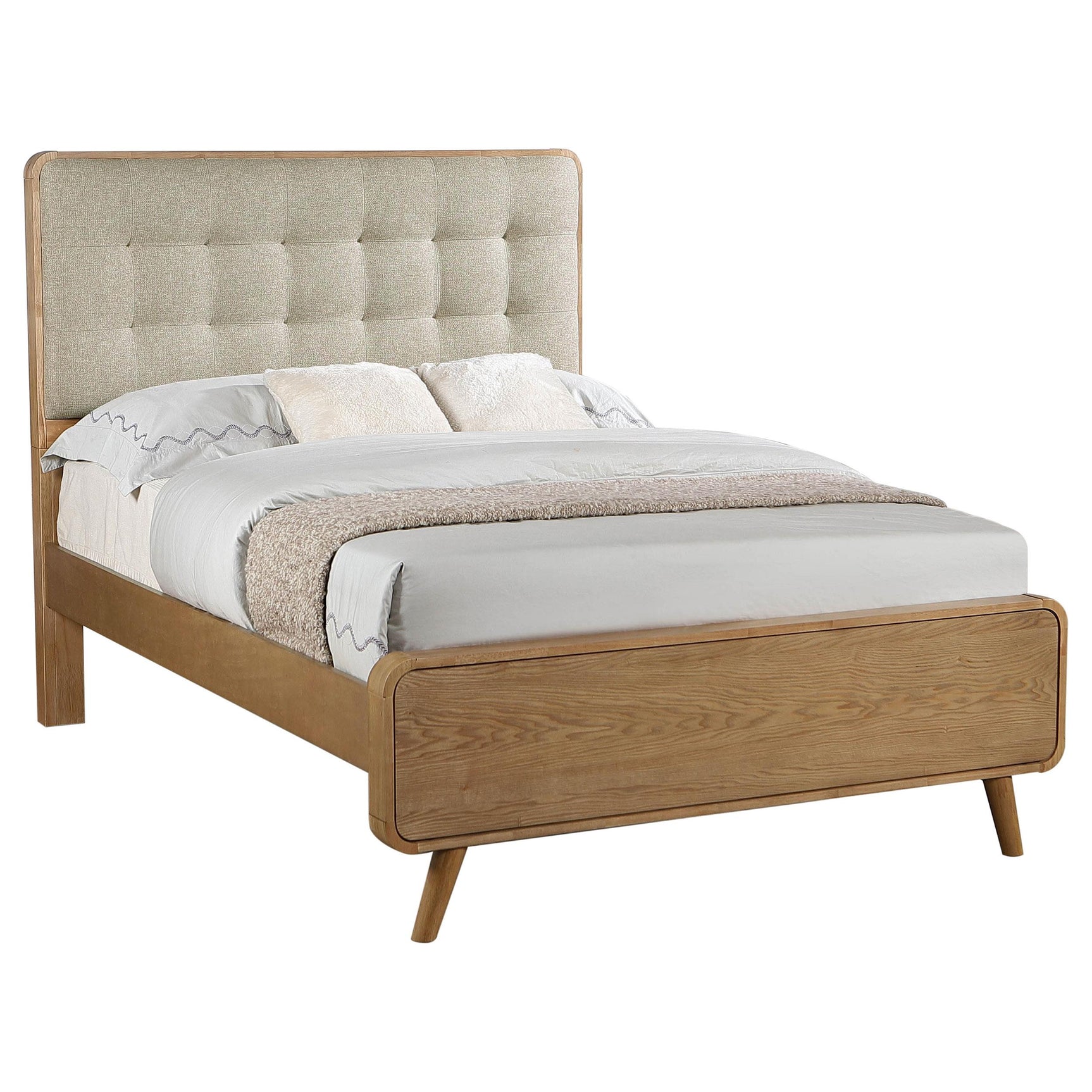 Robyn Light Ash Wood Full Platform Bed - Ornate Home