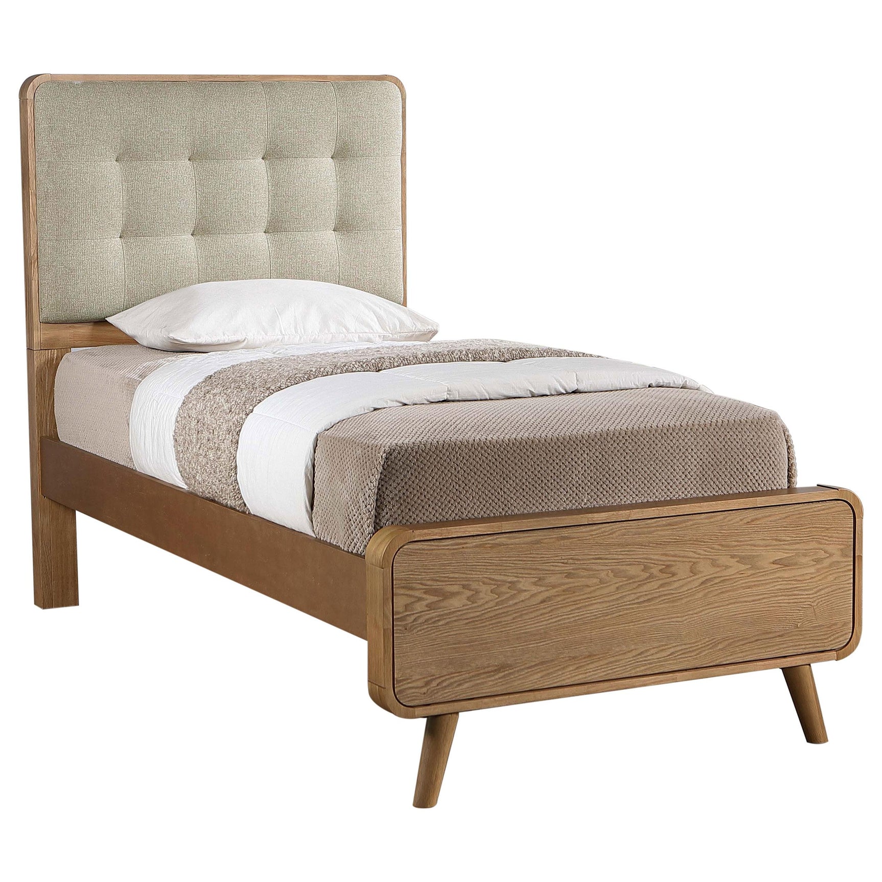 Robyn Light Ash Wood Twin Platform Bed - Ornate Home