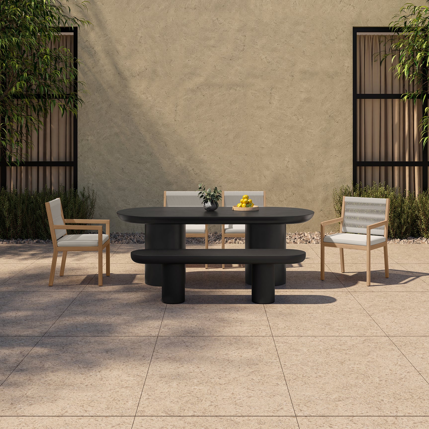 Rocca Black Dining Table - Ornate Home