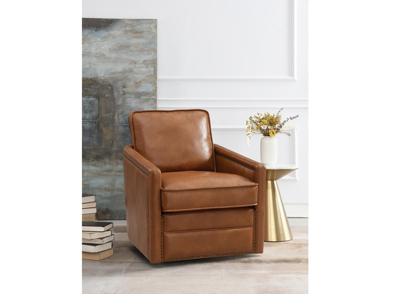 Rocha Brown Swivel Chair W/Glider - Ornate Home