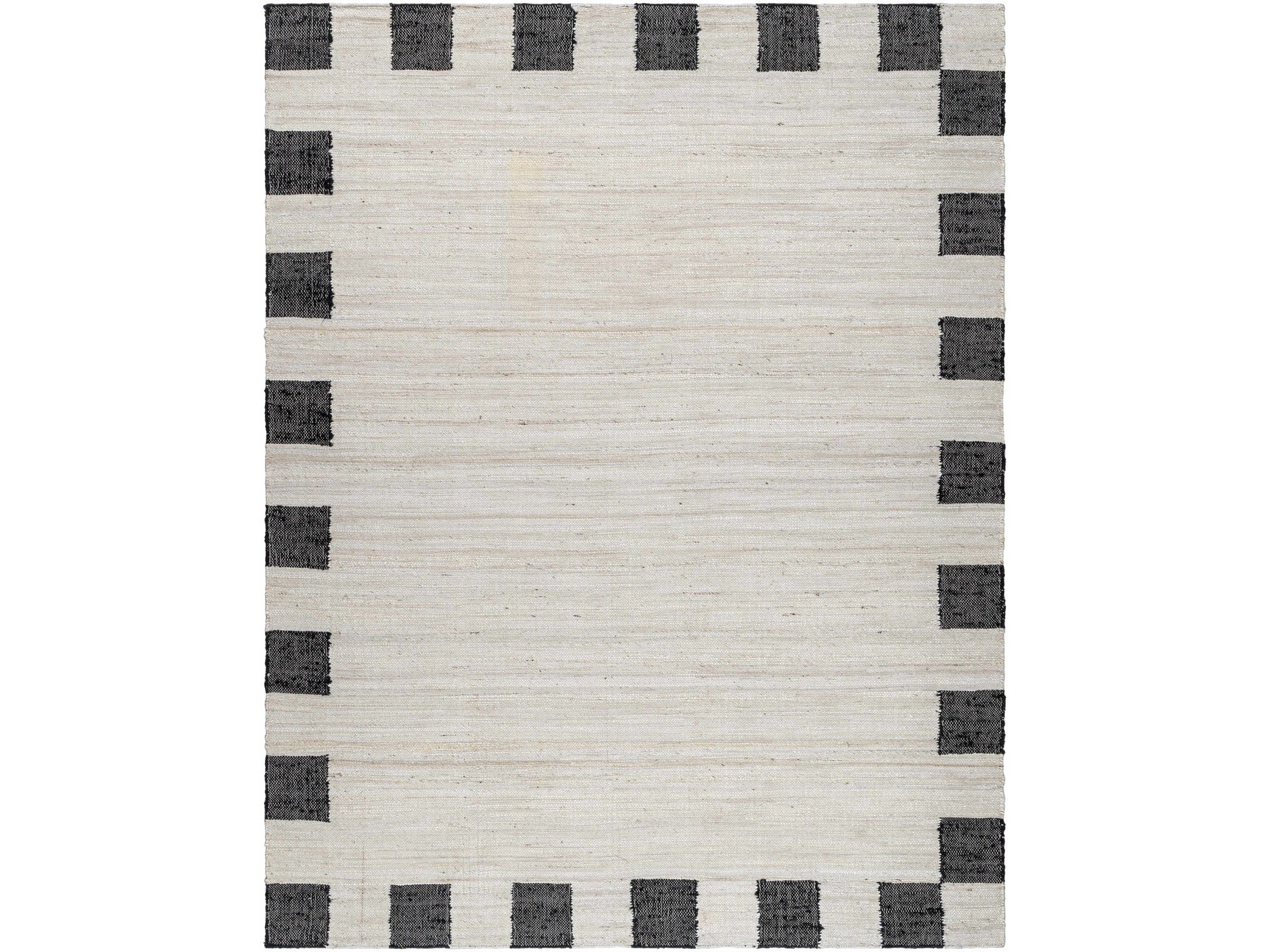 Rocio Dotted Bordered White Jute Carpet - Ornate Home