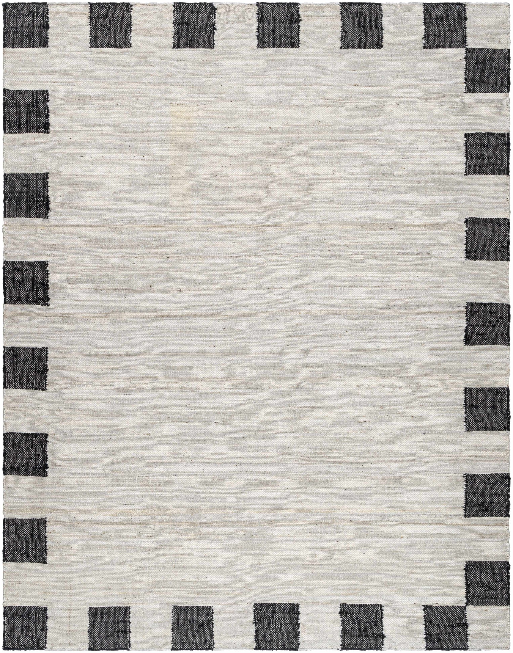Rocio Dotted Bordered White Jute Carpet - Ornate Home