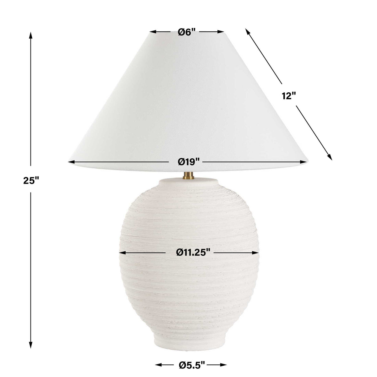 Rocio White Ceramic Table Lamp - Ornate Home