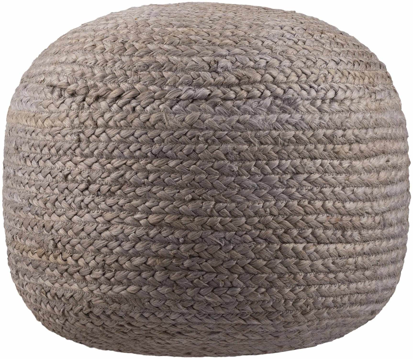 Rockaway Gray Knitted Jute Pouf - Ornate Home