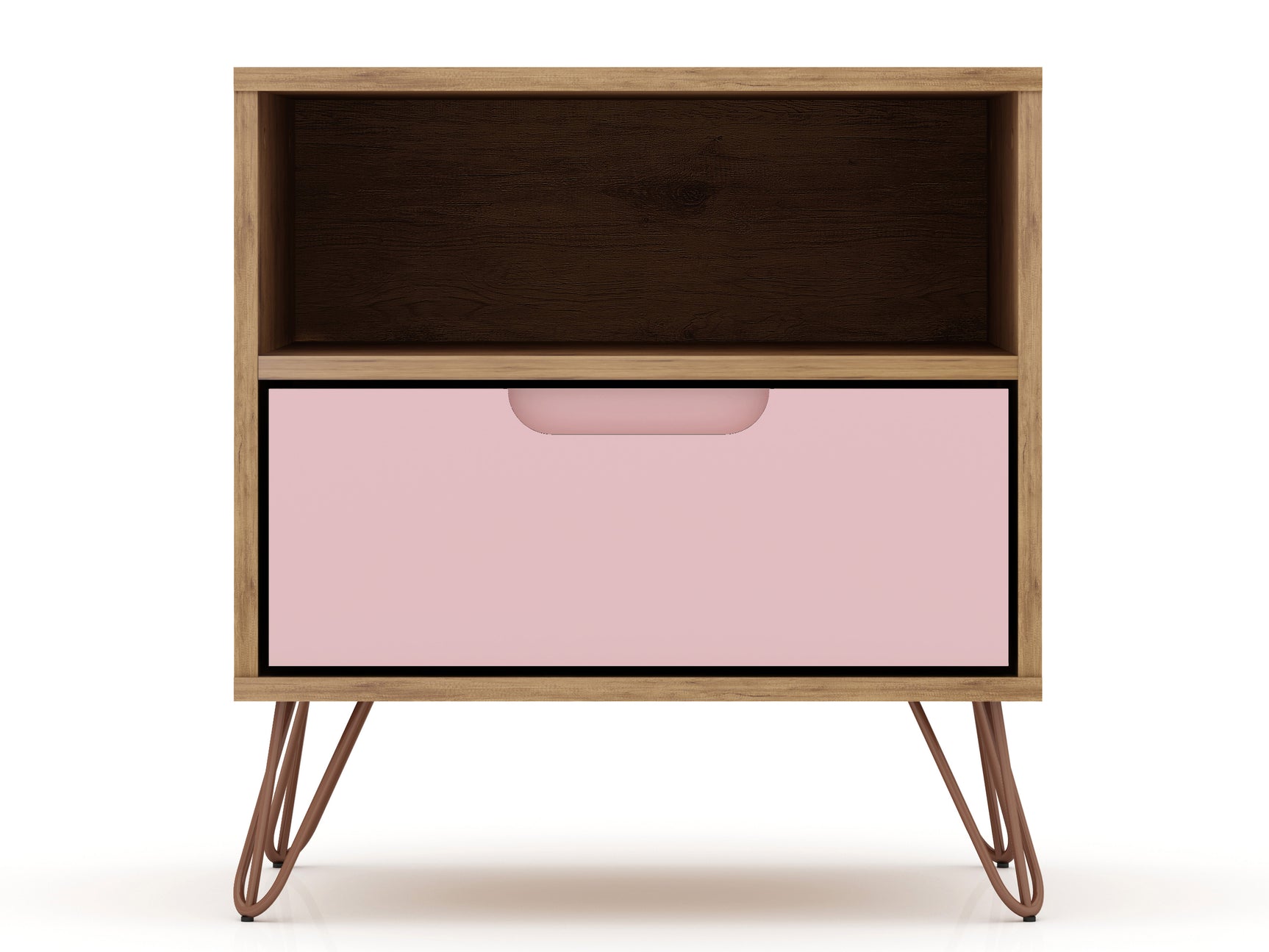 Rockefeller 1.0 Nightstand in Nature and Rose Pink - Ornate Home