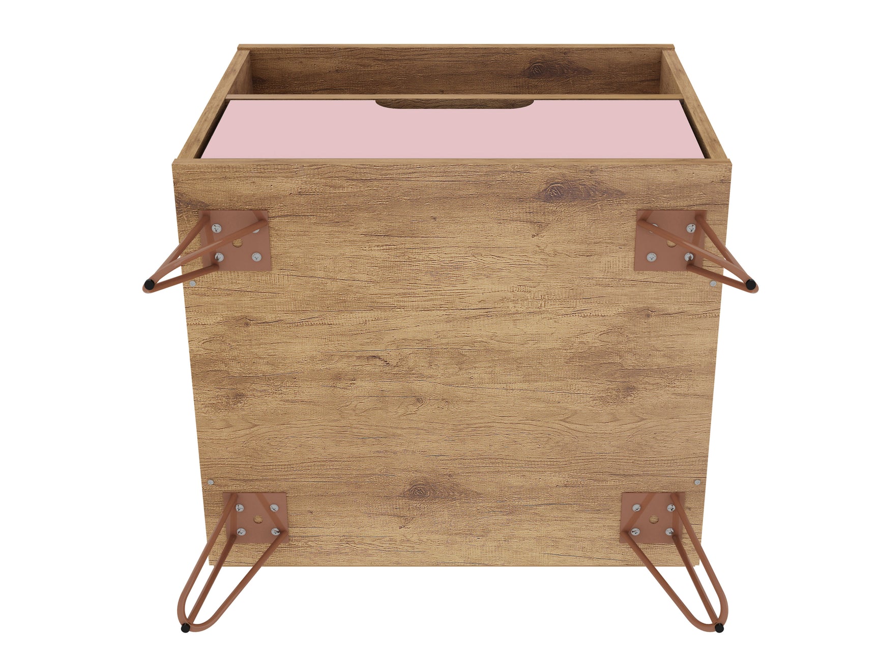 Rockefeller 1.0 Nightstand in Nature and Rose Pink - Ornate Home