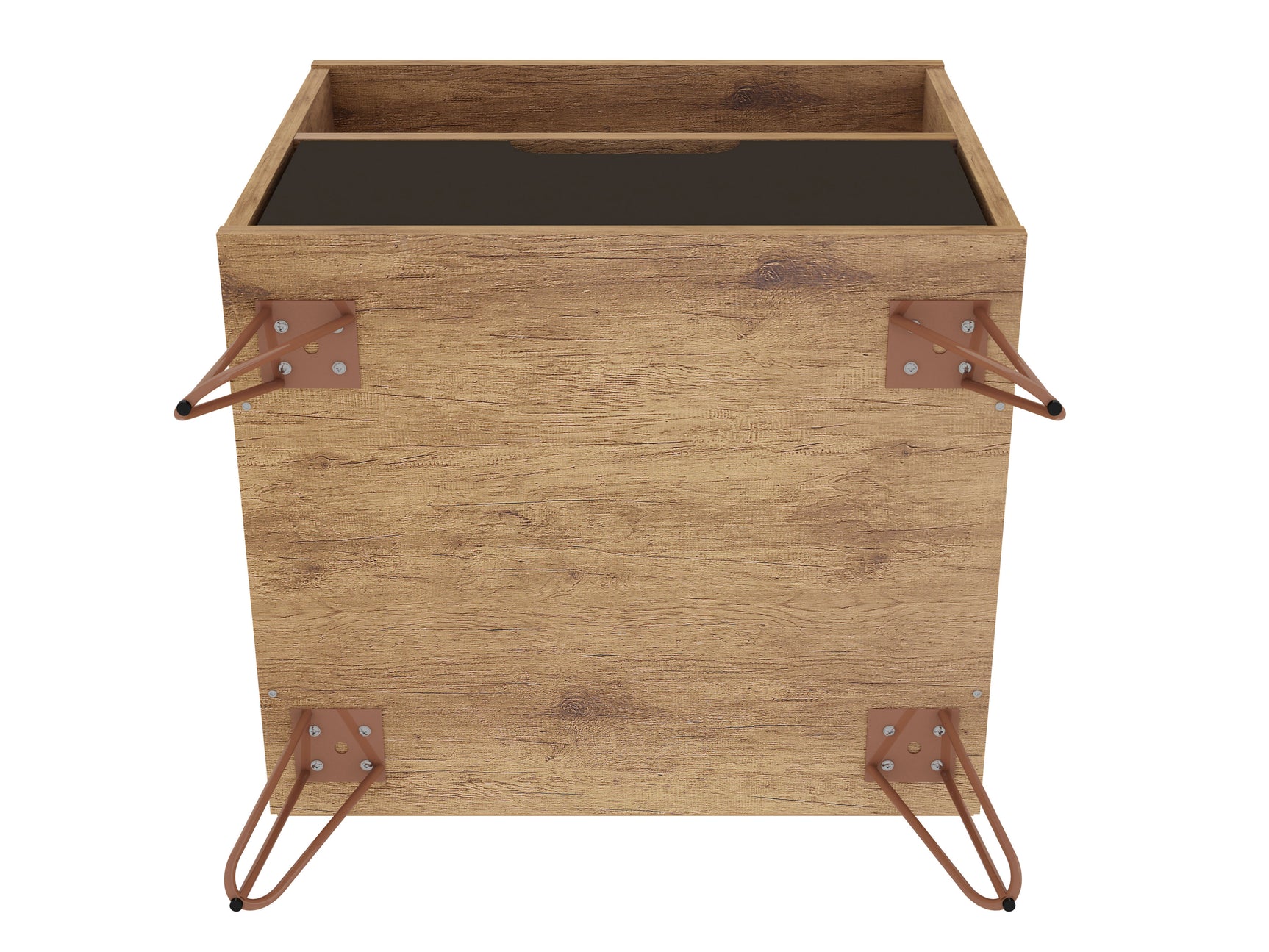 Rockefeller 1.0 Nightstand in Nature and Textured Grey - Ornate Home