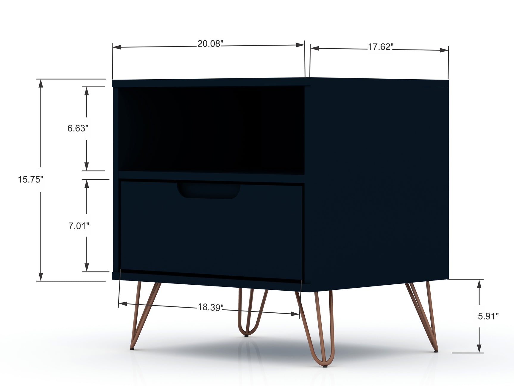 Rockefeller 1.0 Nightstand in Tatiana Midnight Blue - Ornate Home