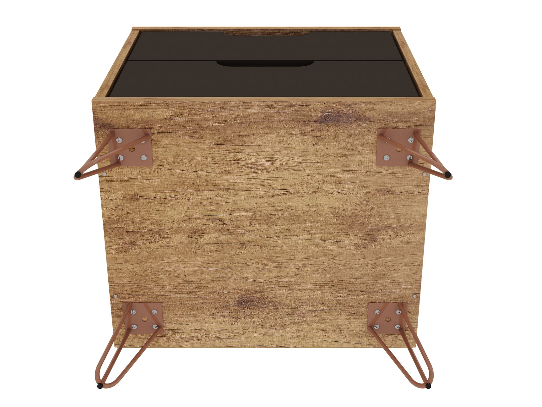 Rockefeller 2.0 Nightstand in Nature and Textured Grey - Ornate Home