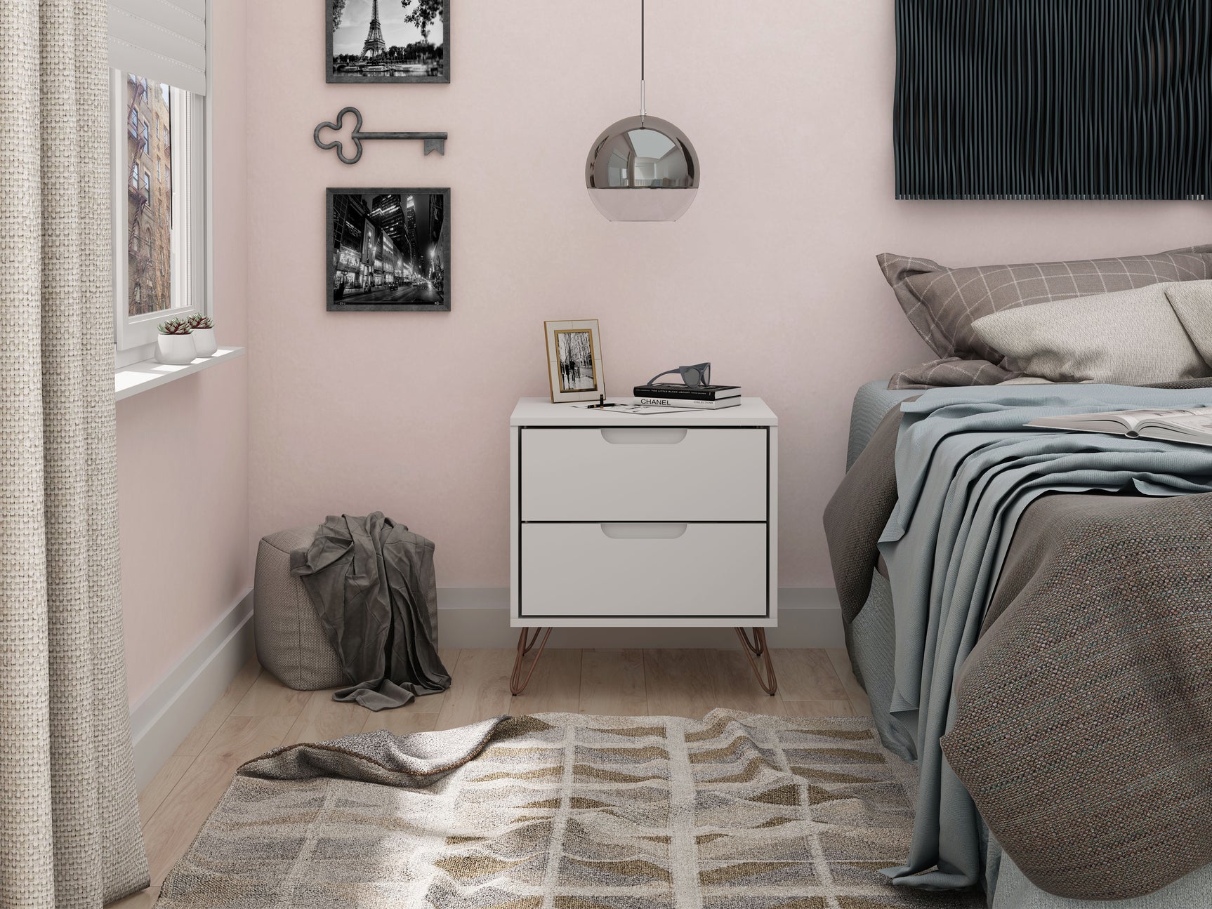 Rockefeller 2.0 Nightstand in White - Ornate Home