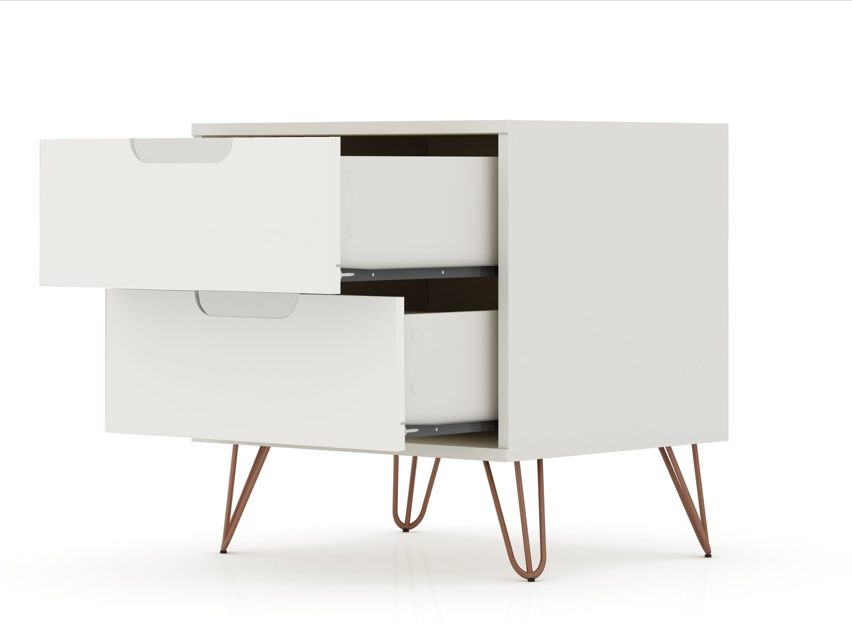 Rockefeller Dresser and Nightstand Set in Off White - Ornate Home