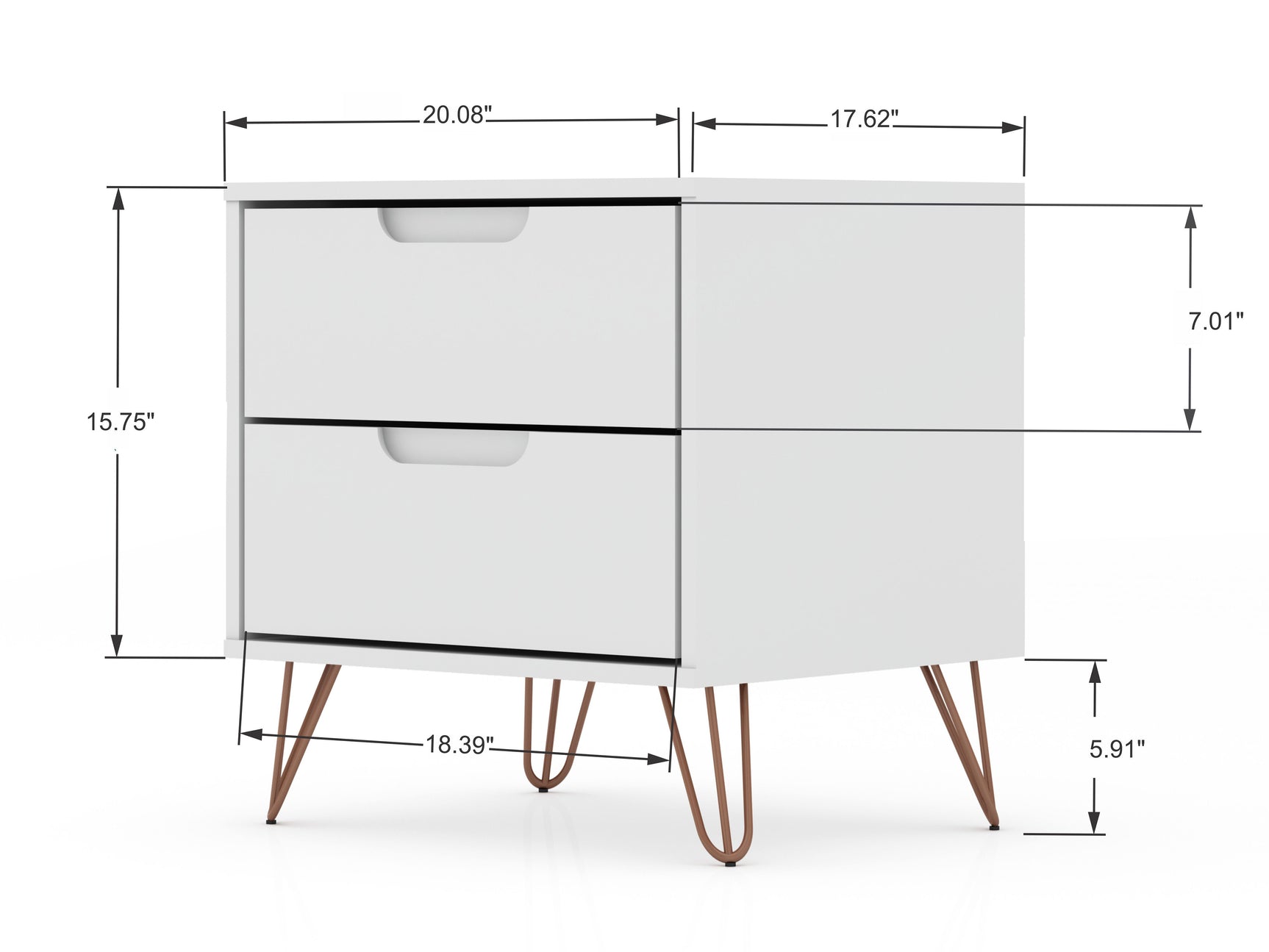 Rockefeller Dresser and Nightstand Set in White - Ornate Home