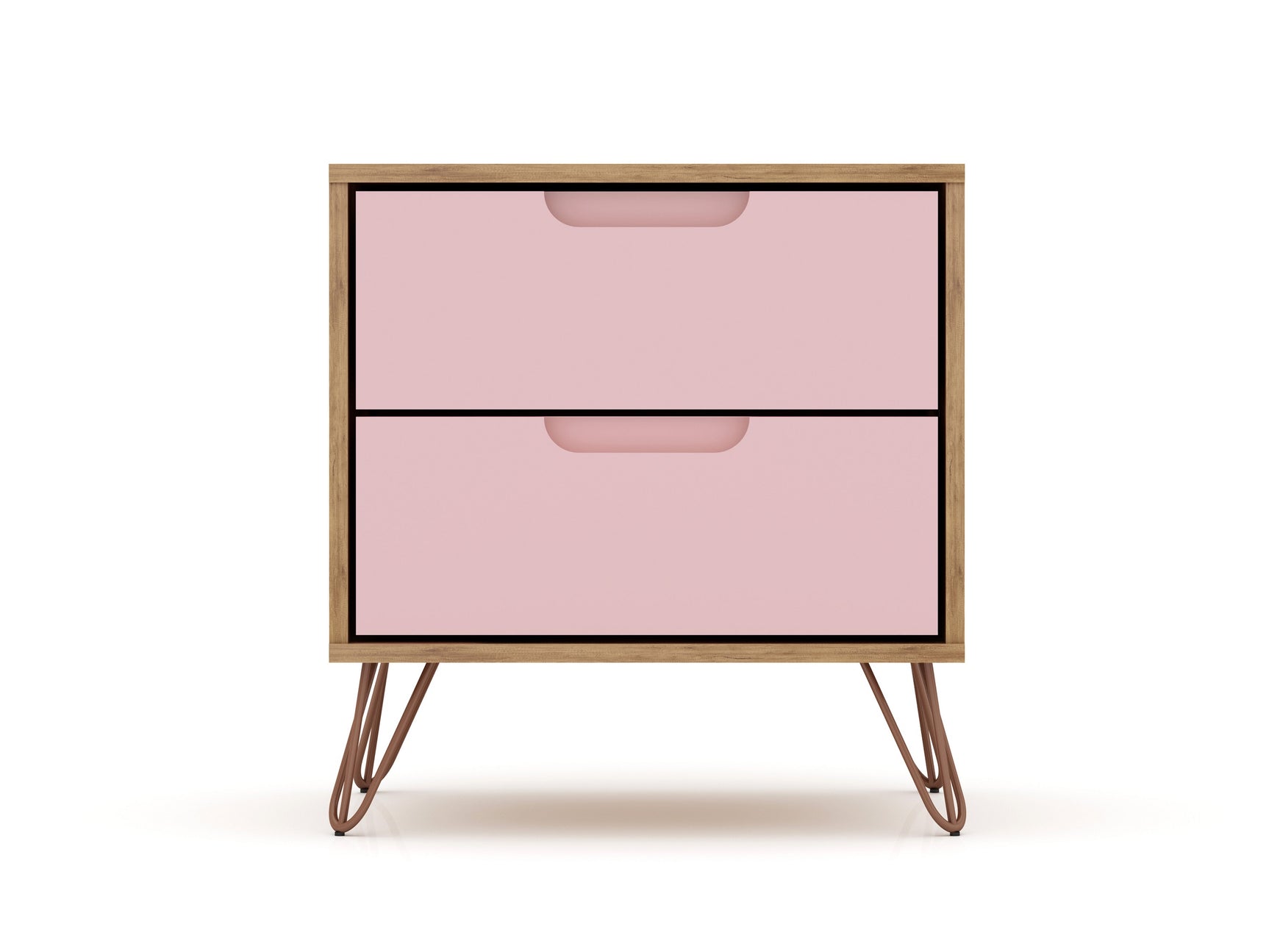 Rockefeller Nightstand 2.0 in Nature and Rose Pink (set of 2) - Ornate Home
