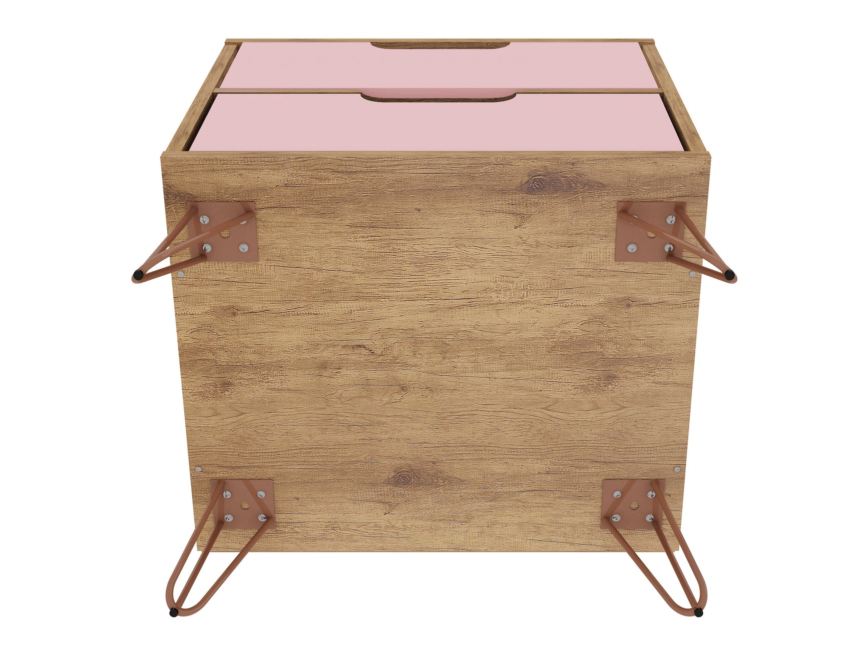 Rockefeller Nightstand 2.0 in Nature and Rose Pink (set of 2) - Ornate Home