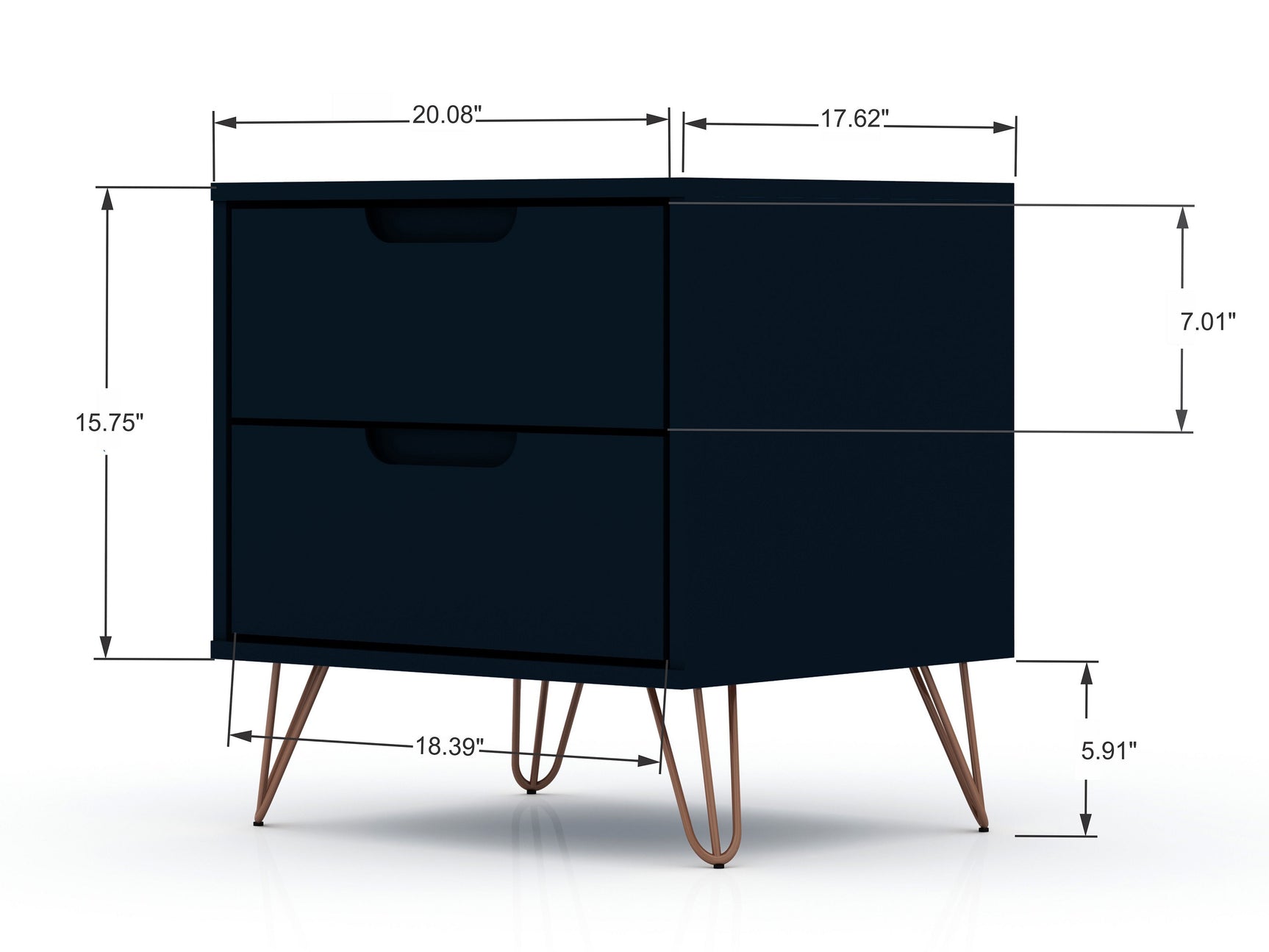 Rockefeller Nightstand 2.0 in Tatiana Midnight Blue (set of 2) - Ornate Home