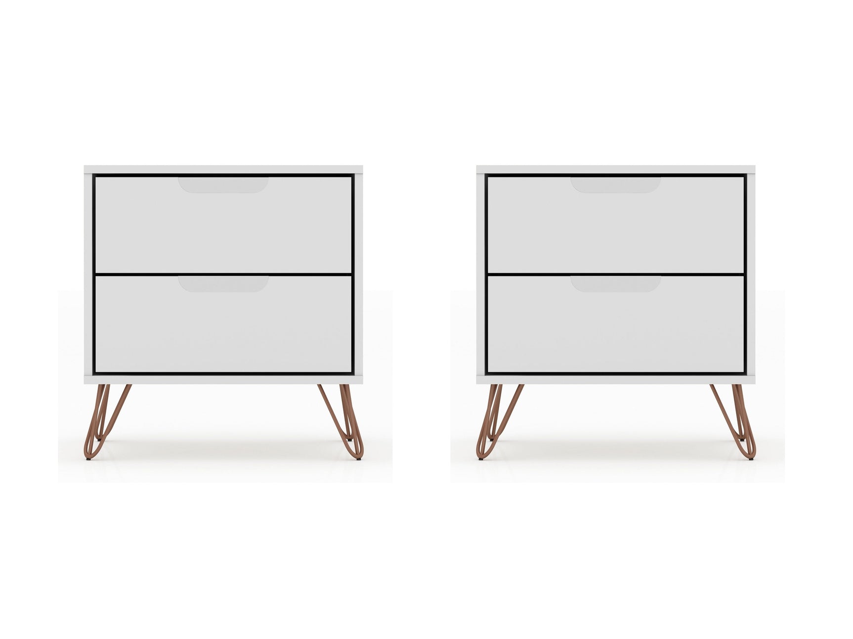 Rockefeller Nightstand 2.0 in White (set of 2) - Ornate Home