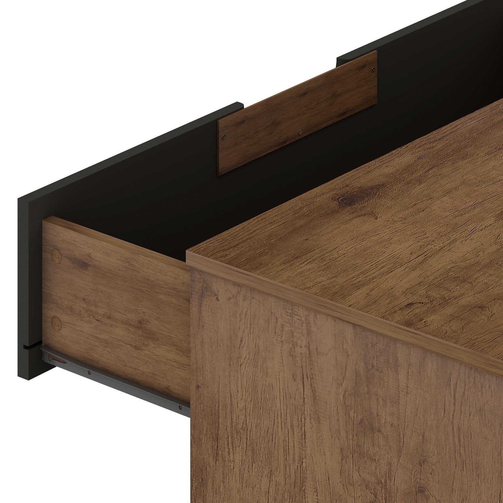 Rockefeller Tall 5-Drawer Dresser and Standard 3-Drawer Dresser in Nature and Textured Grey - Ornate Home