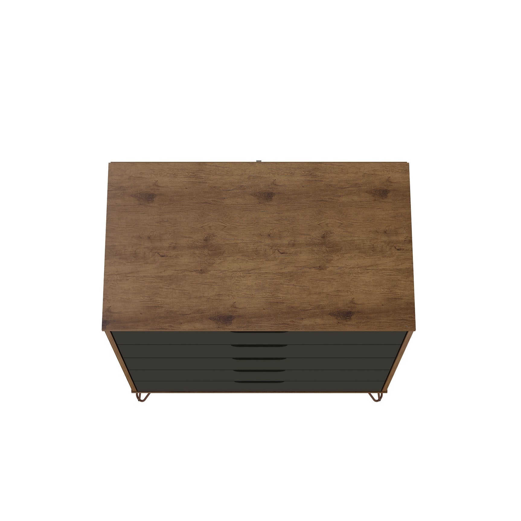 Rockefeller Tall 5-Drawer Dresser and Standard 3-Drawer Dresser in Nature and Textured Grey - Ornate Home