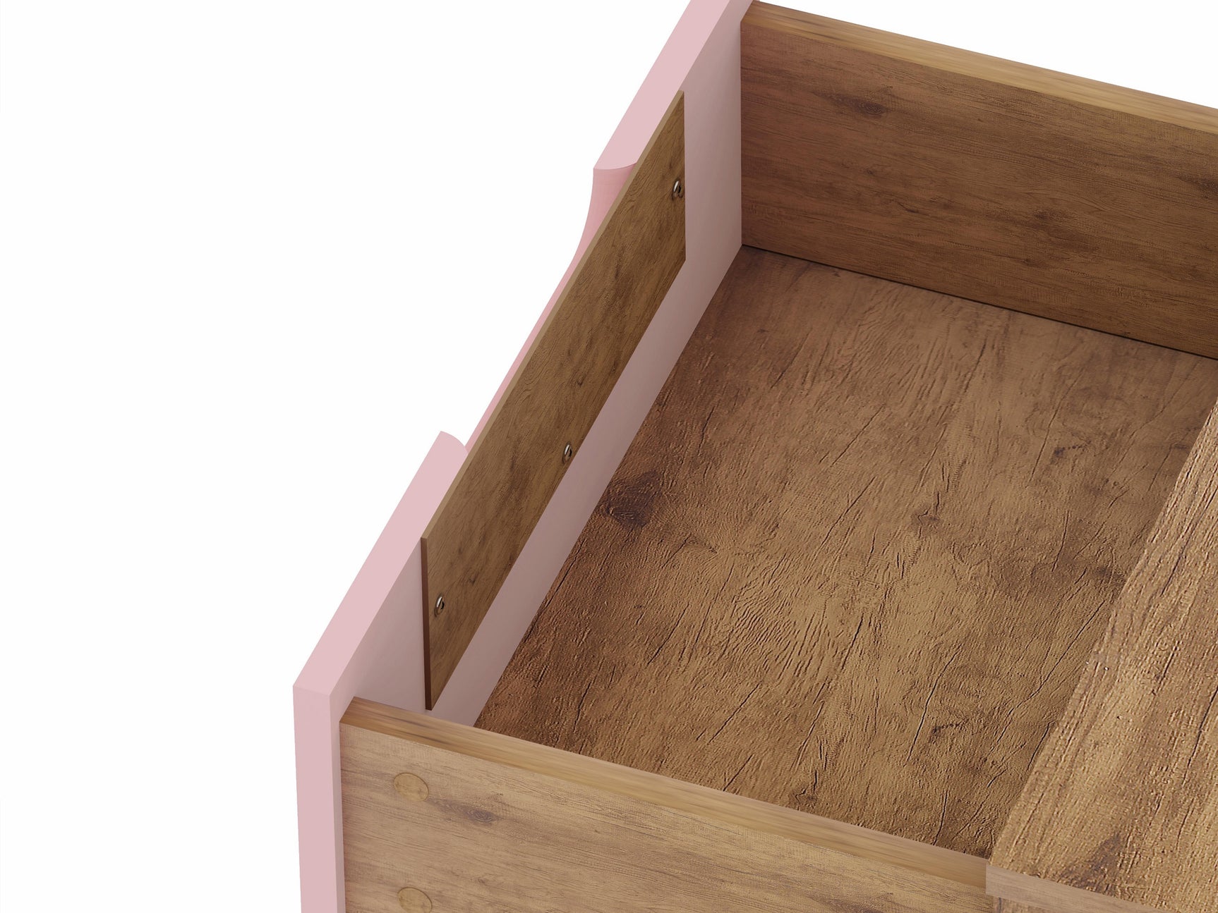 Rockefeller Tall 5-Dresser and 2-Drawer Nightstand in Nature and Rose Pink - Ornate Home