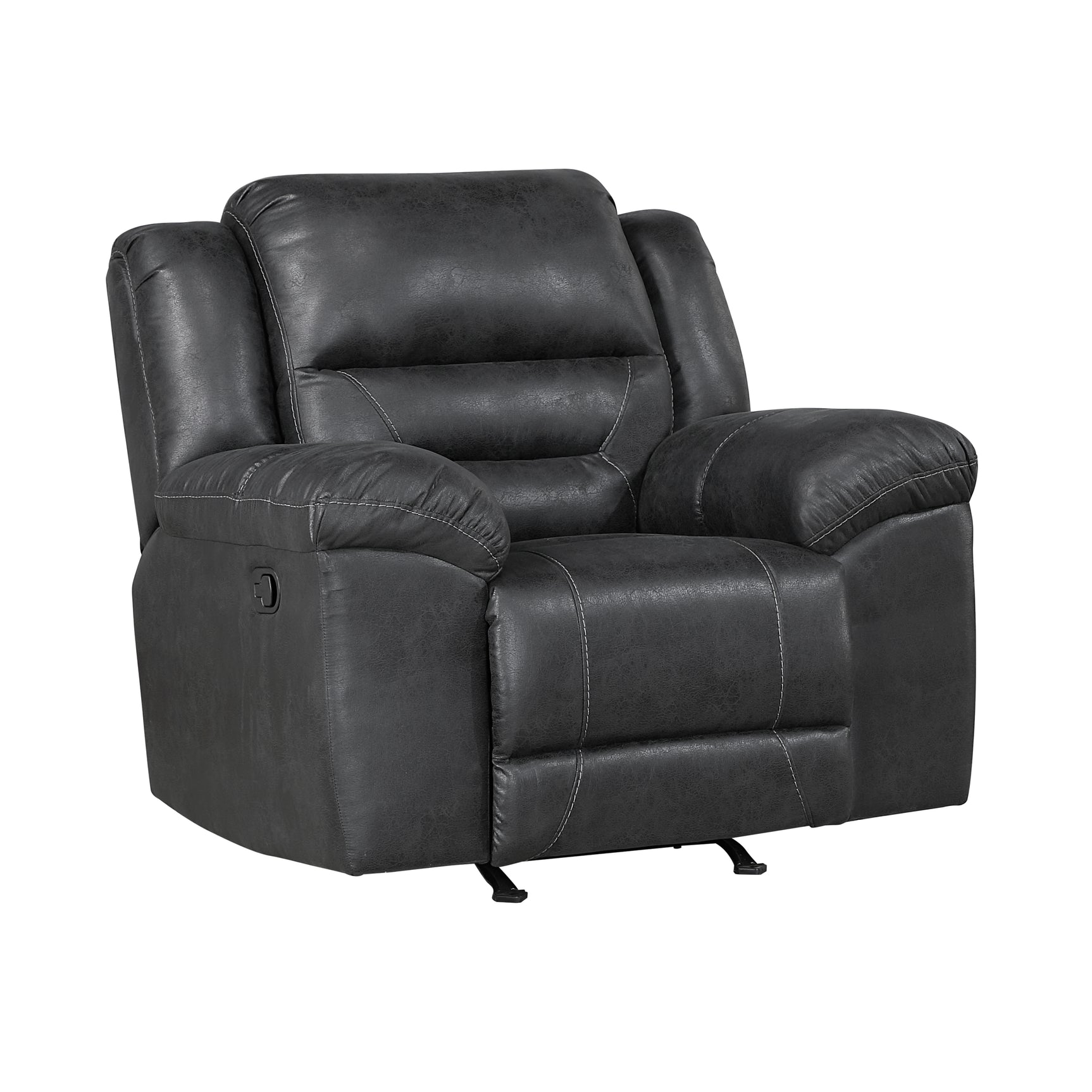 Rocker Reclining Black Chair - Ornate Home