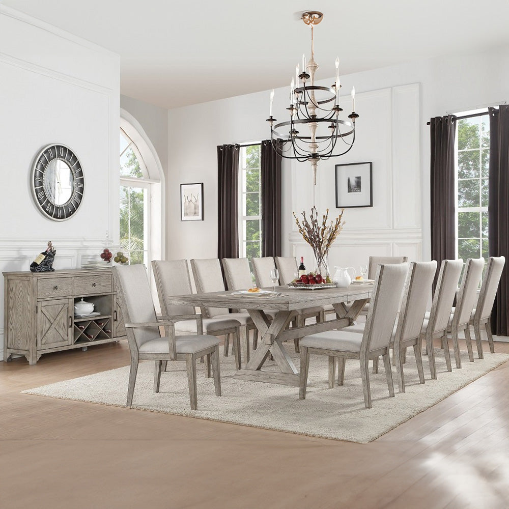 Rocky Gray Oak Server - Ornate Home