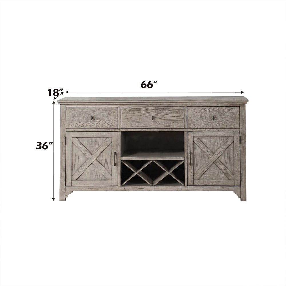 Rocky Gray Oak Server - Ornate Home