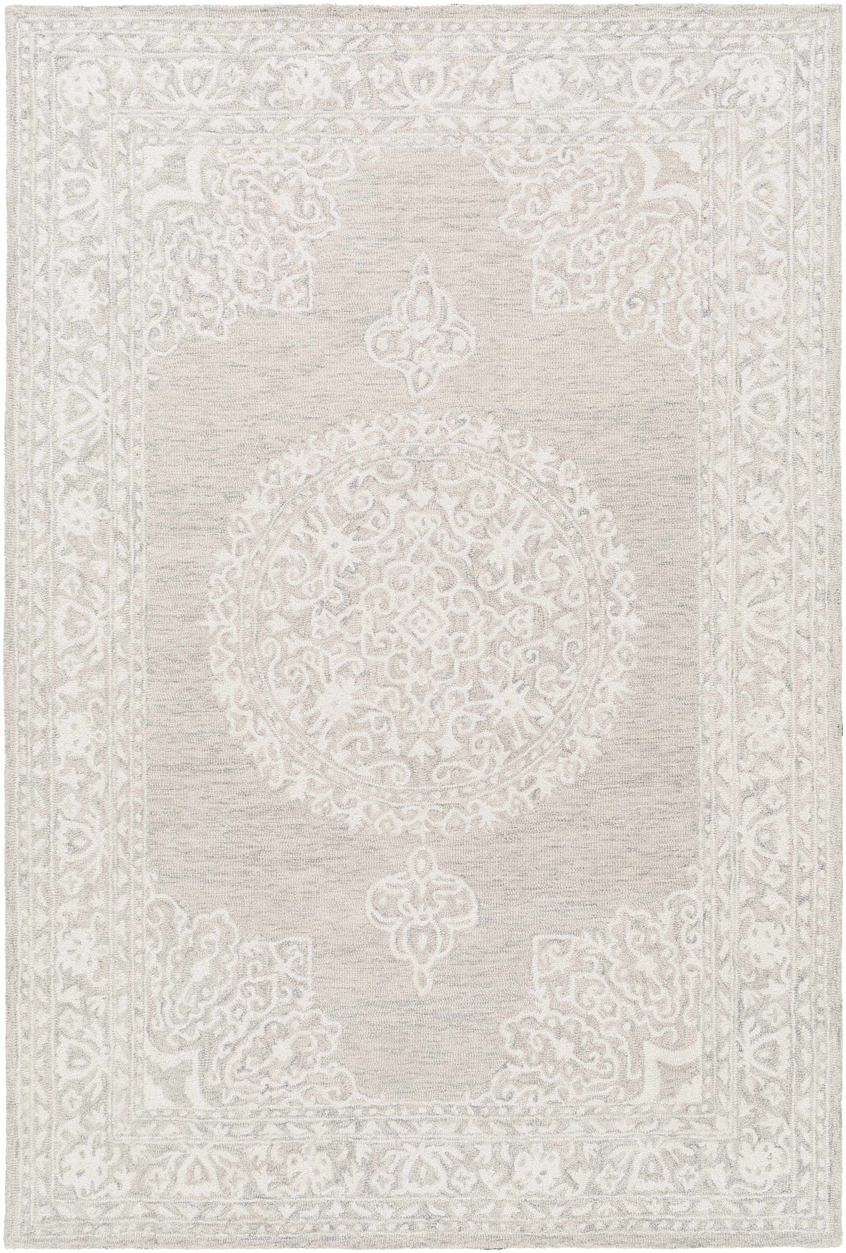 Roessleville Cream Wool Area Rug - Ornate Home