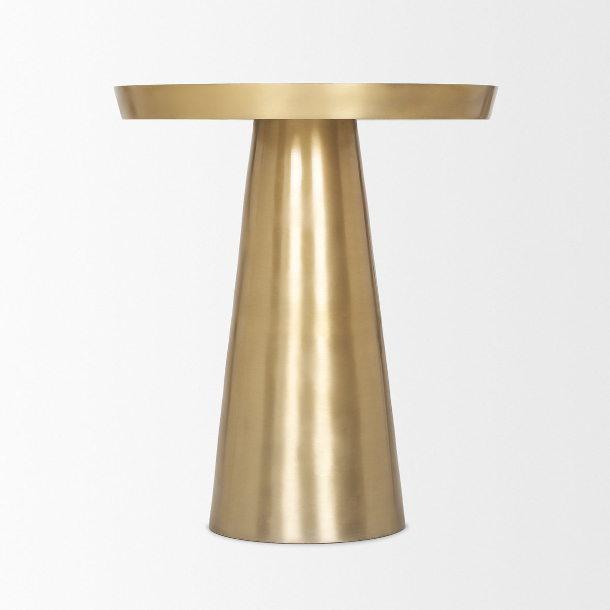 Roland Satin Brass Cast Aluminum Metal Accent Table - Ornate Home