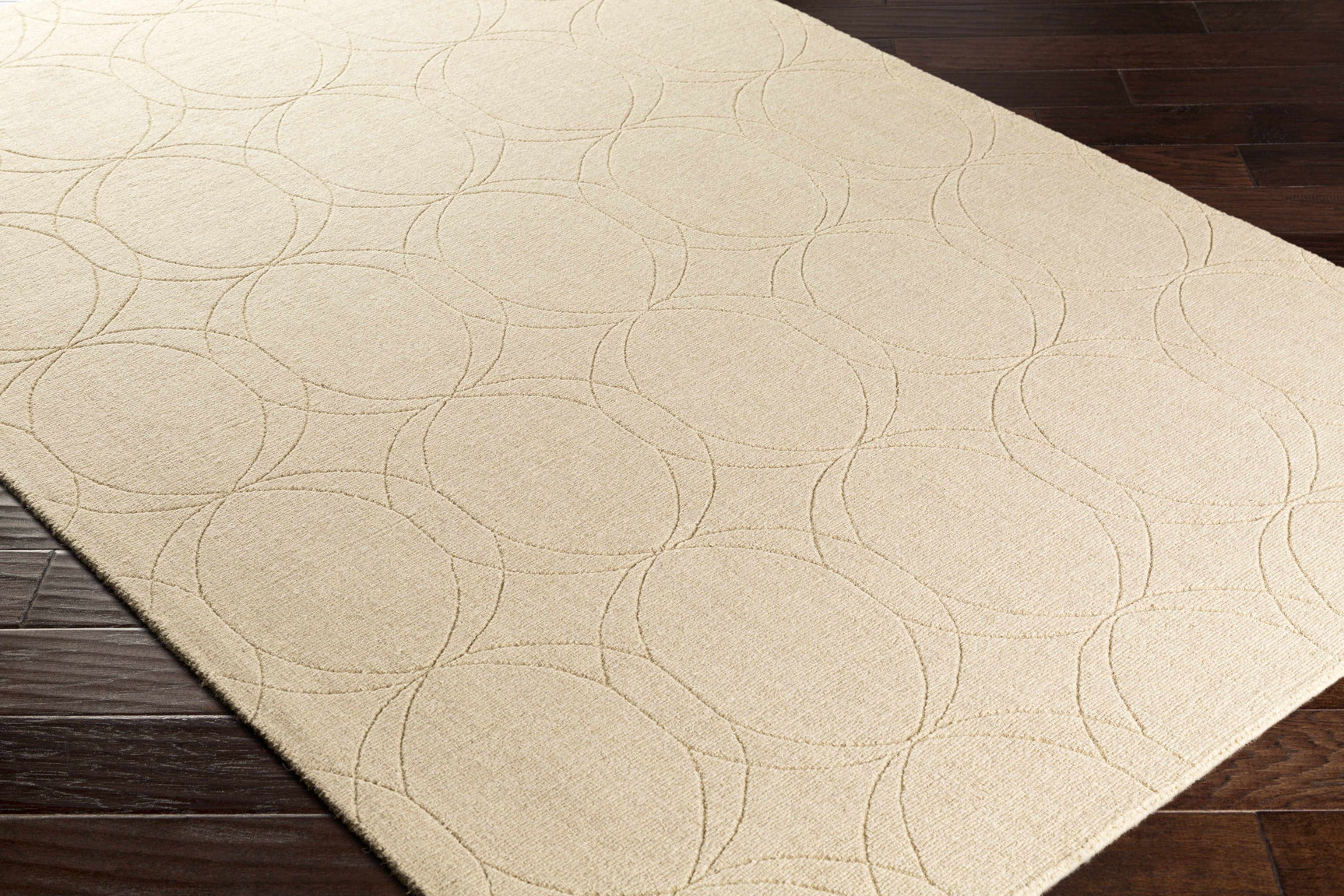 Rolfe Tan Circles Wool Rug - Clearance - Ornate Home