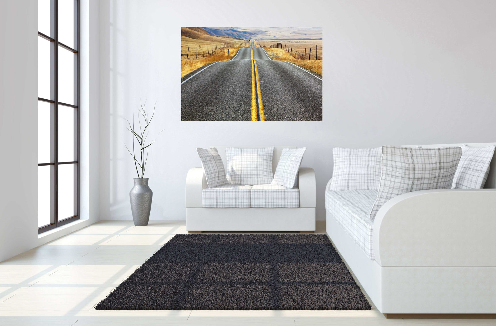 Rolling Road Tempered Glass w / Foil Wall Art - Ornate Home