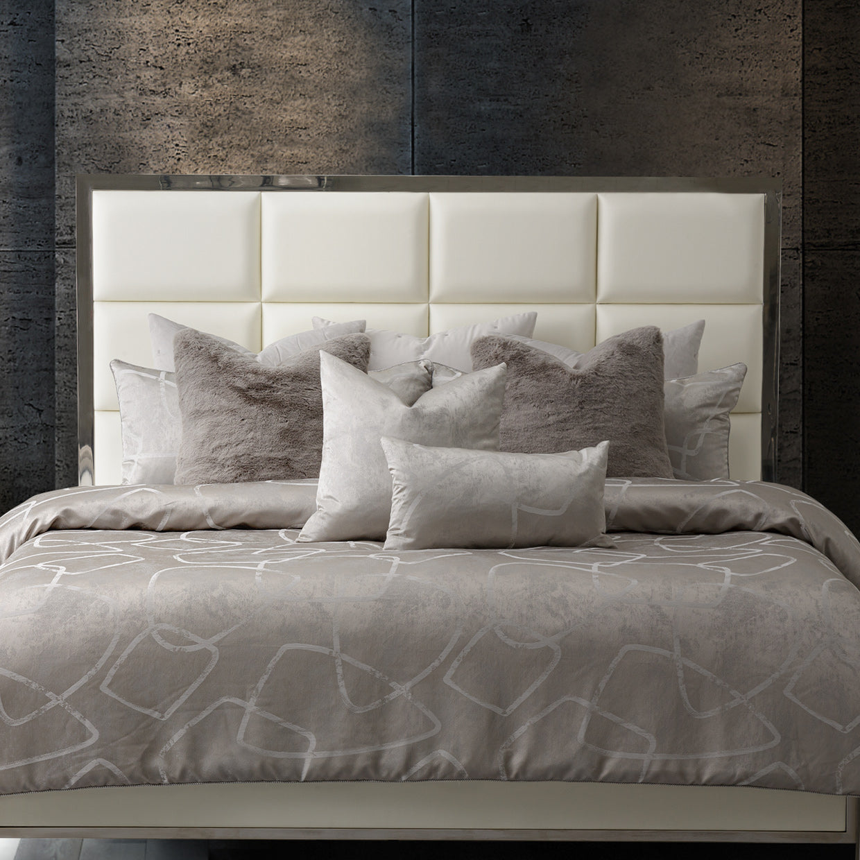 Roma II Platinum Comforter Set - Ornate Home