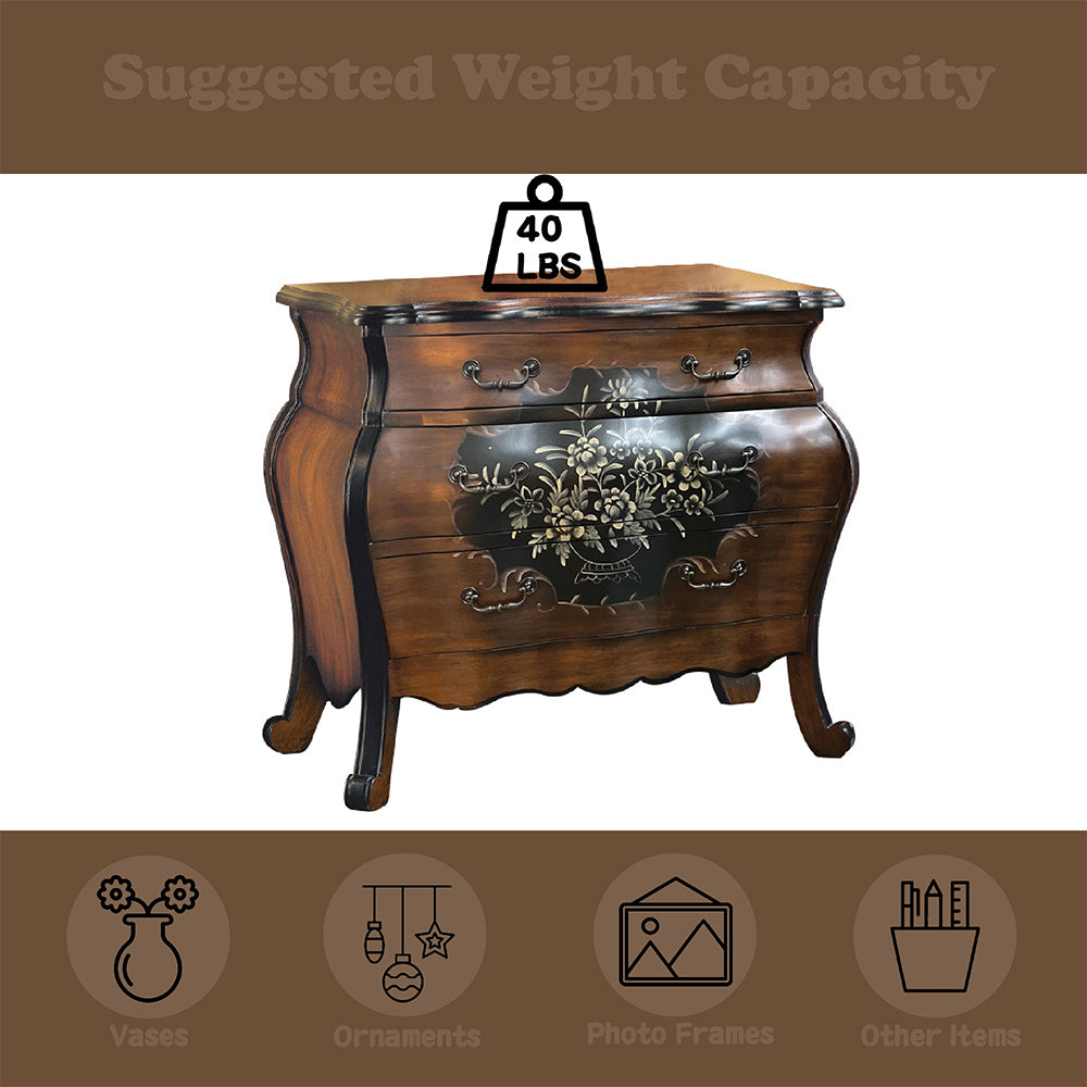 Roma Oak and Antique Black Finish Chest - Ornate Home