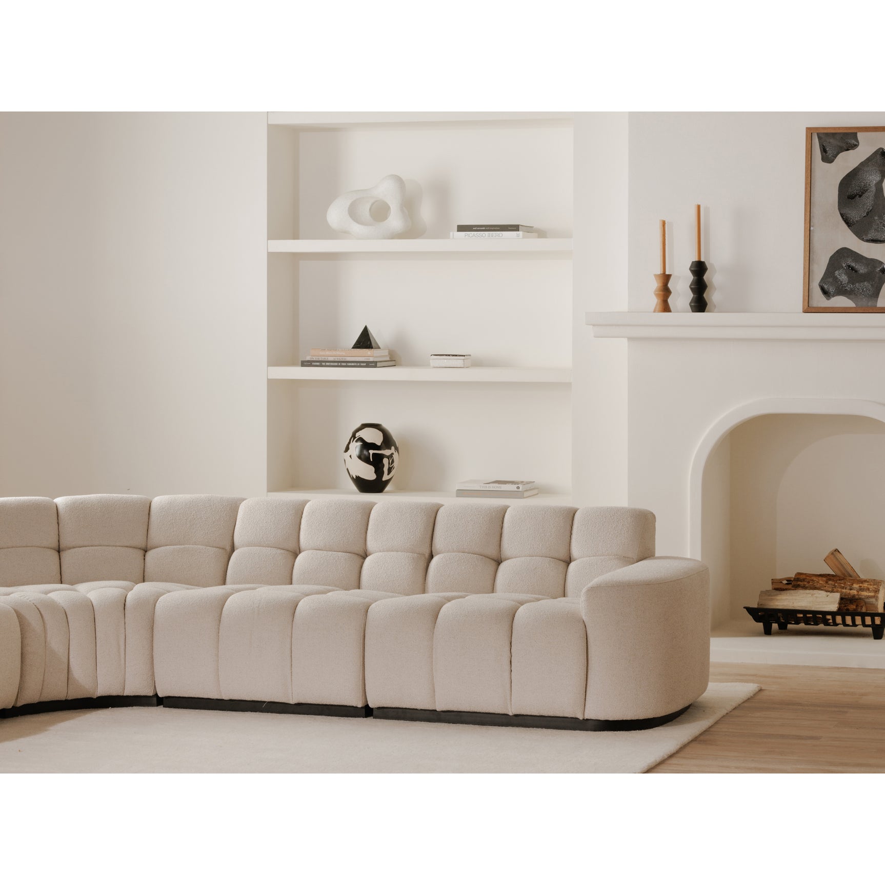 Roman Beige L Shaped Sectional - Ornate Home