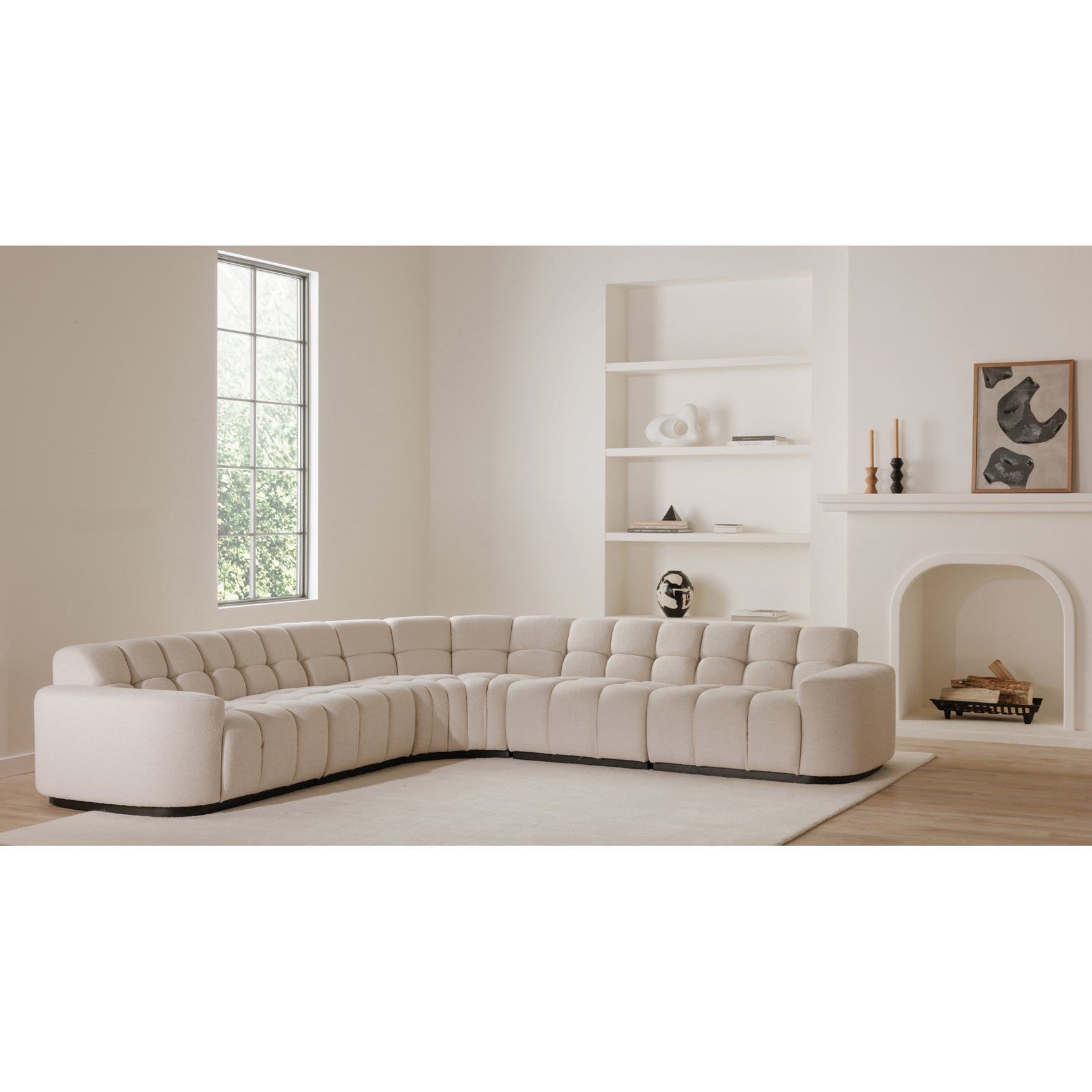 Roman Beige L Shaped Sectional - Ornate Home