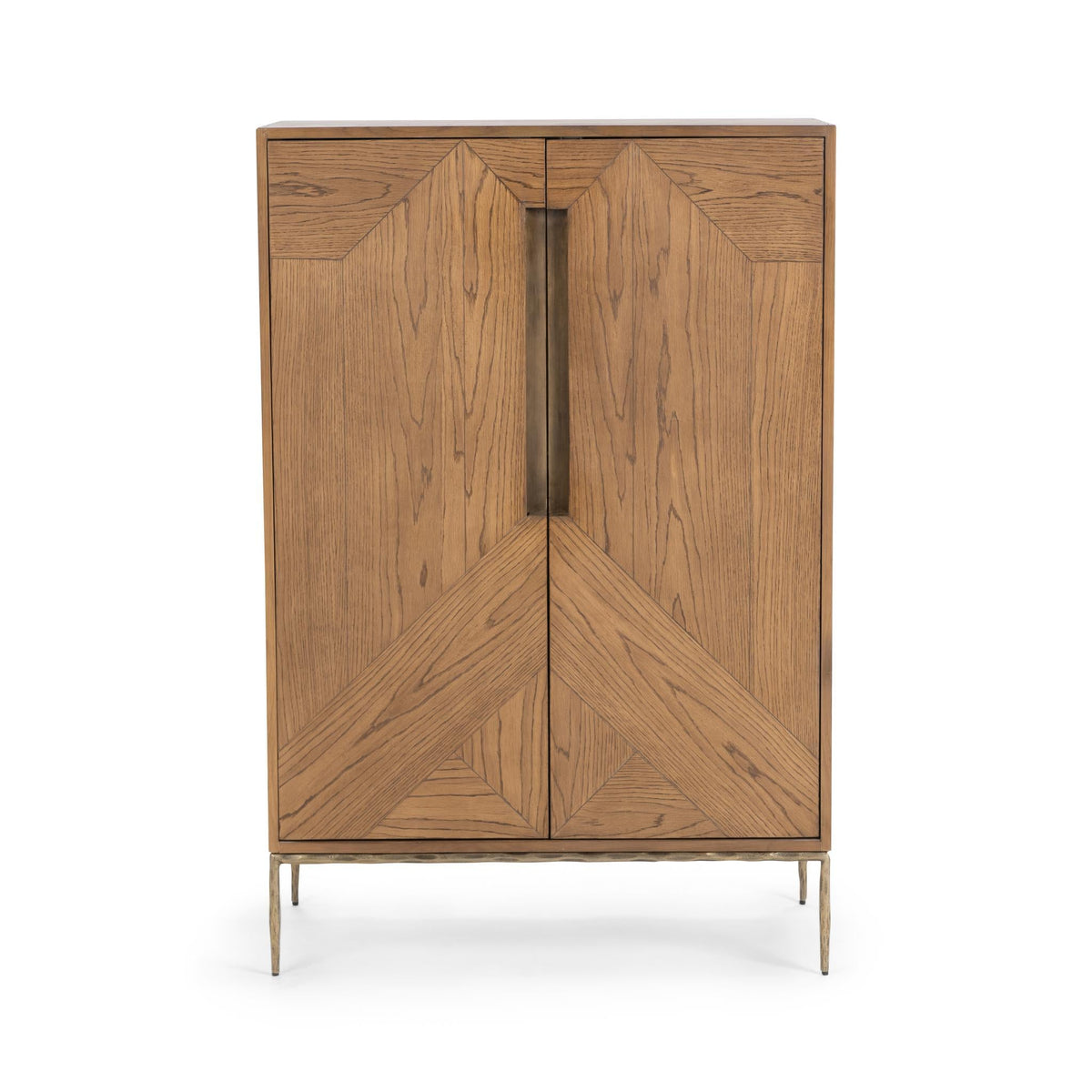Roman Golden Walnut 2-Door Bar Cabinet