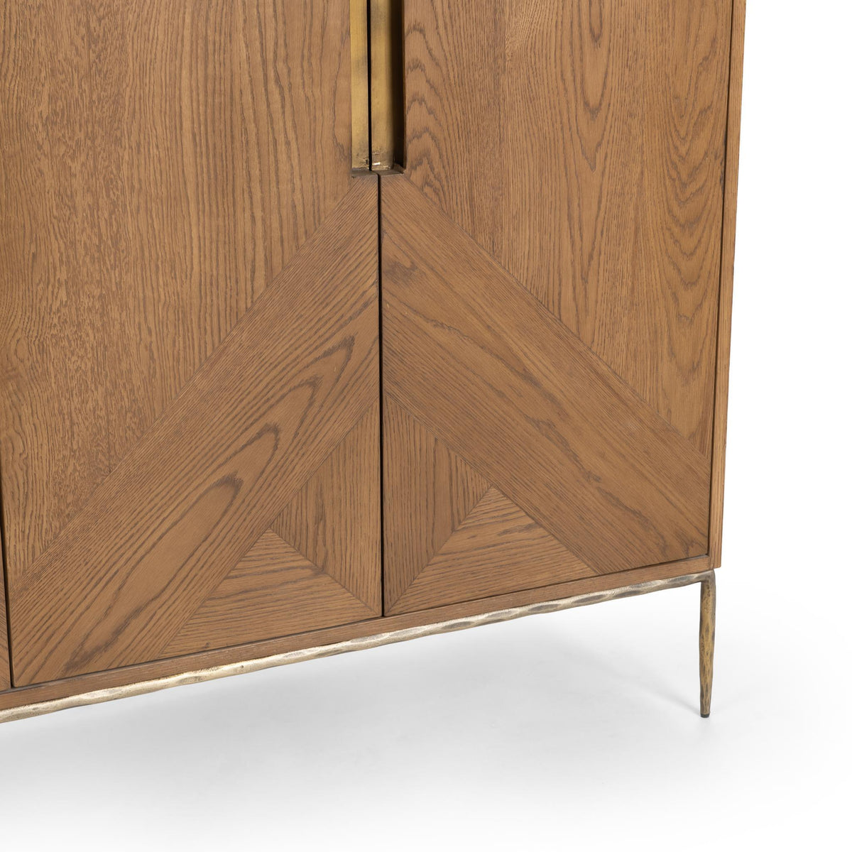 Roman Golden Walnut 4-Door Cabinet