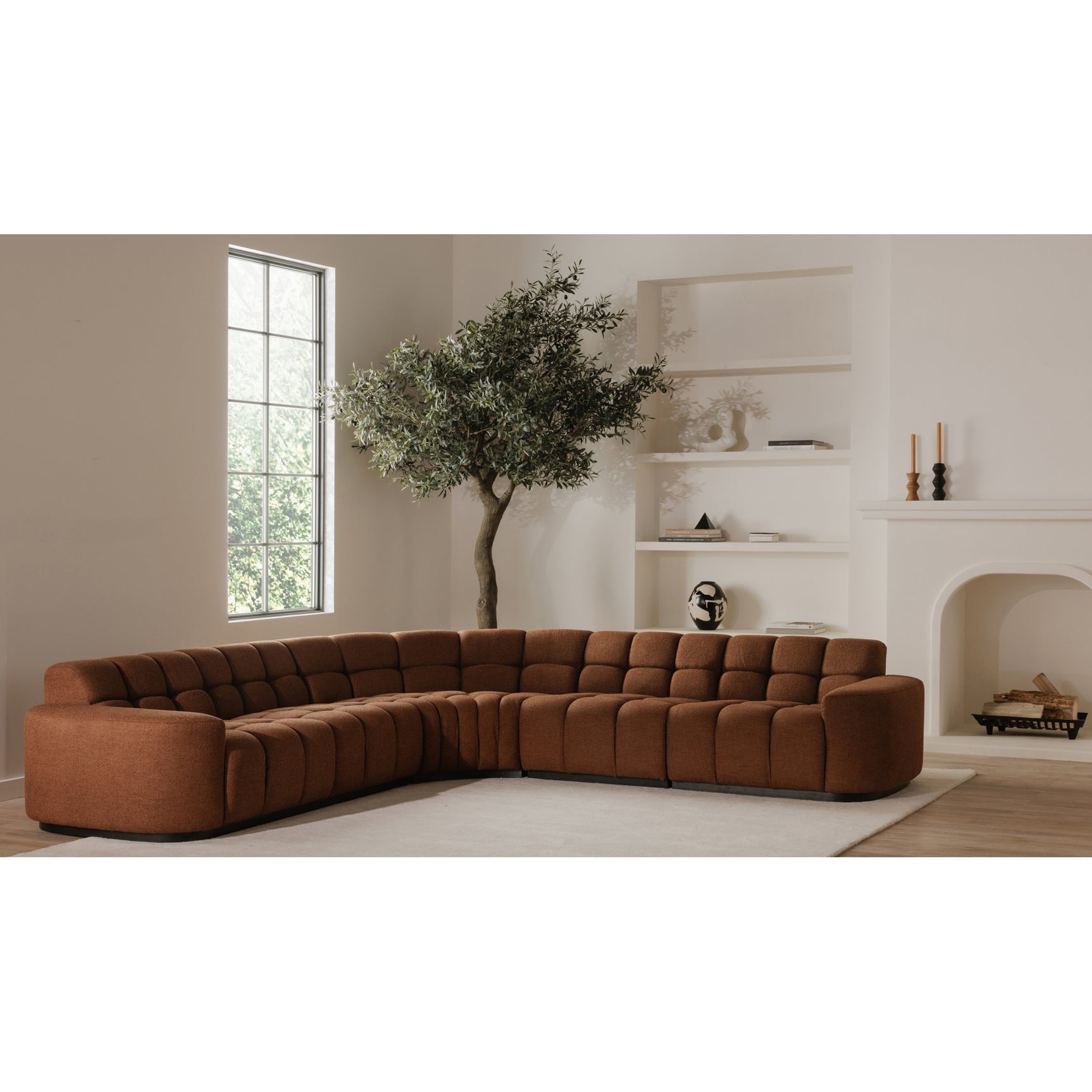 Roman Rust L Shaped Sectional - Ornate Home