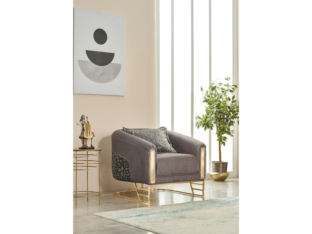 Romans Grey 3-pieces (Sofa & Loveseat & Chair) Living Room Set