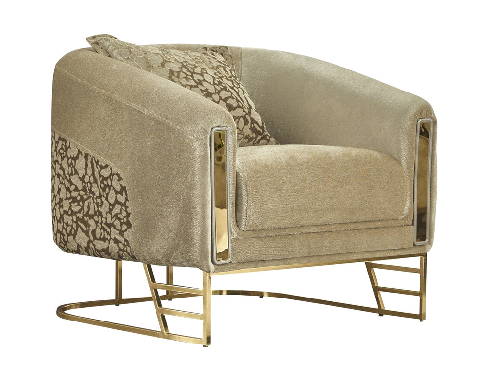 Romans Beige 3-pieces (Sofa & Loveseat & Chair) Living Room Set - Ornate Home