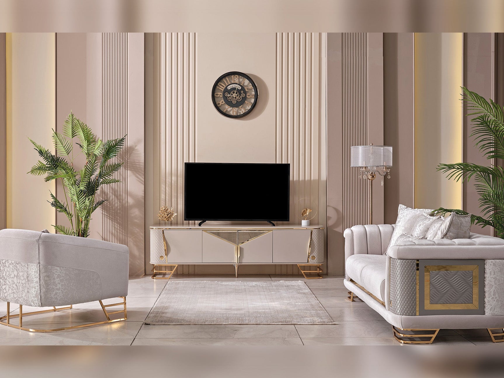 Romans Cream Tv Stand