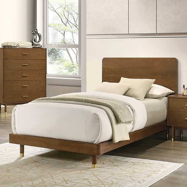 Romford Walnut 4 Pc. Twin Bedroom Set - Ornate Home
