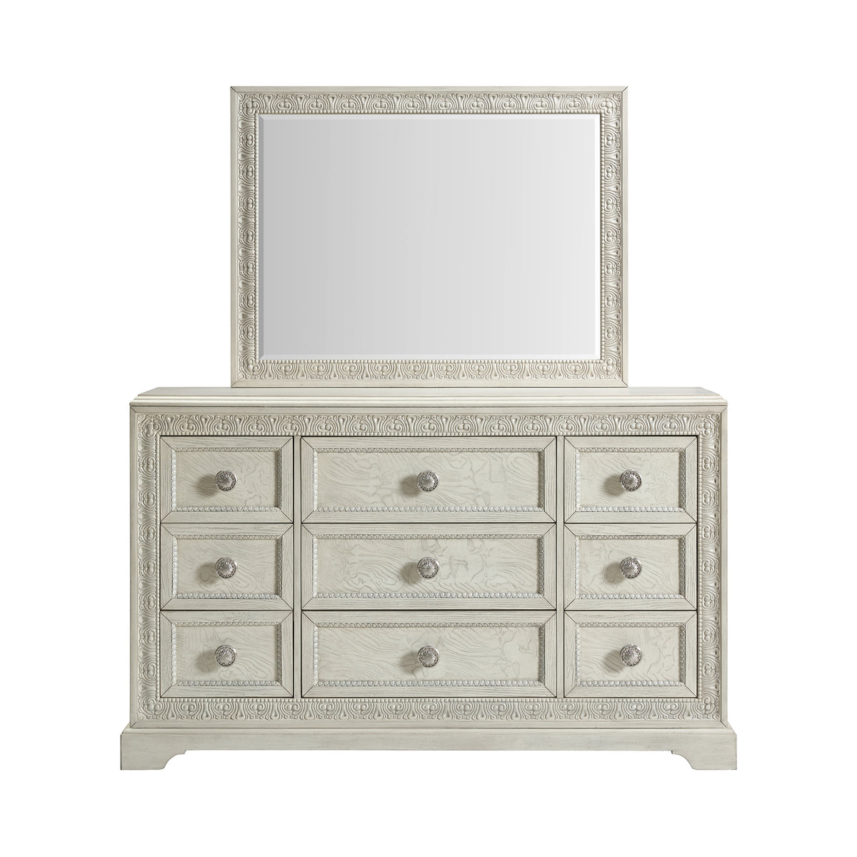 Romilly White Dresser & Mirror Set - Ornate Home