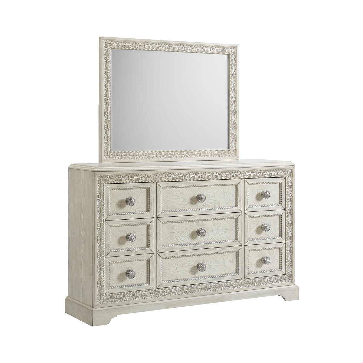 Romilly White 5-Piece Queen Storage Bedroom Set - Ornate Home