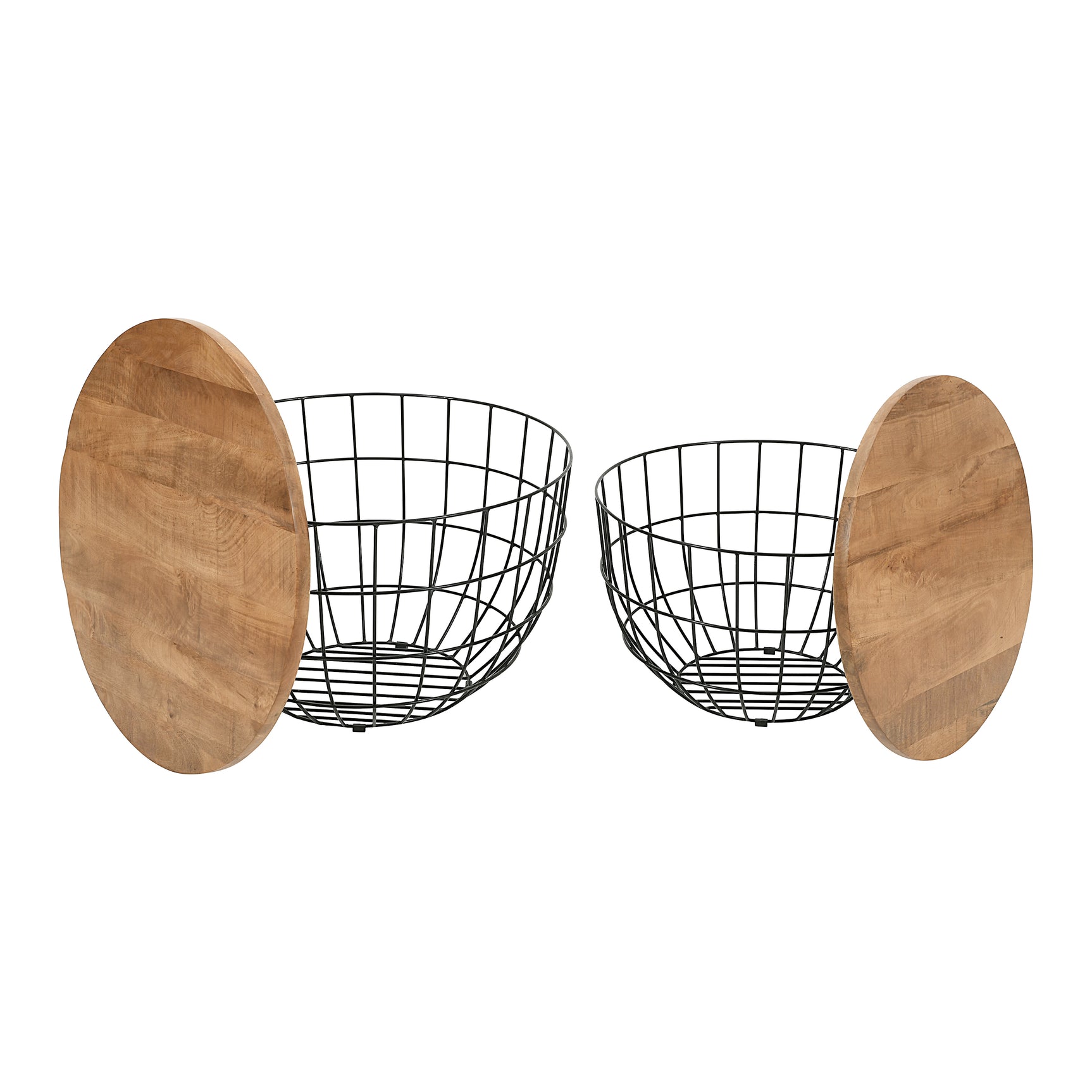 Rondo Black 2-Pc Nesting Cocktail Tables Set - Ornate Home