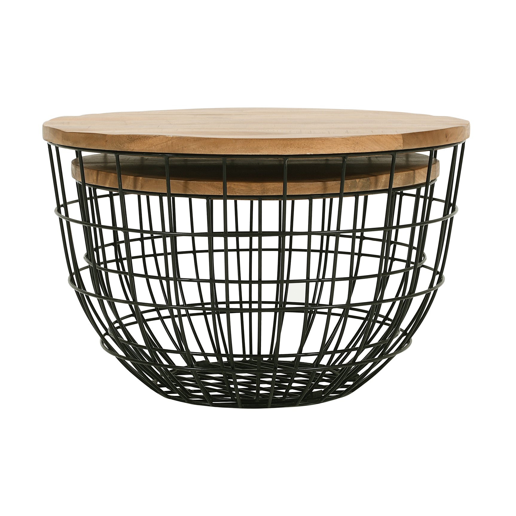 Rondo Black 2-Pc Nesting Cocktail Tables Set - Ornate Home