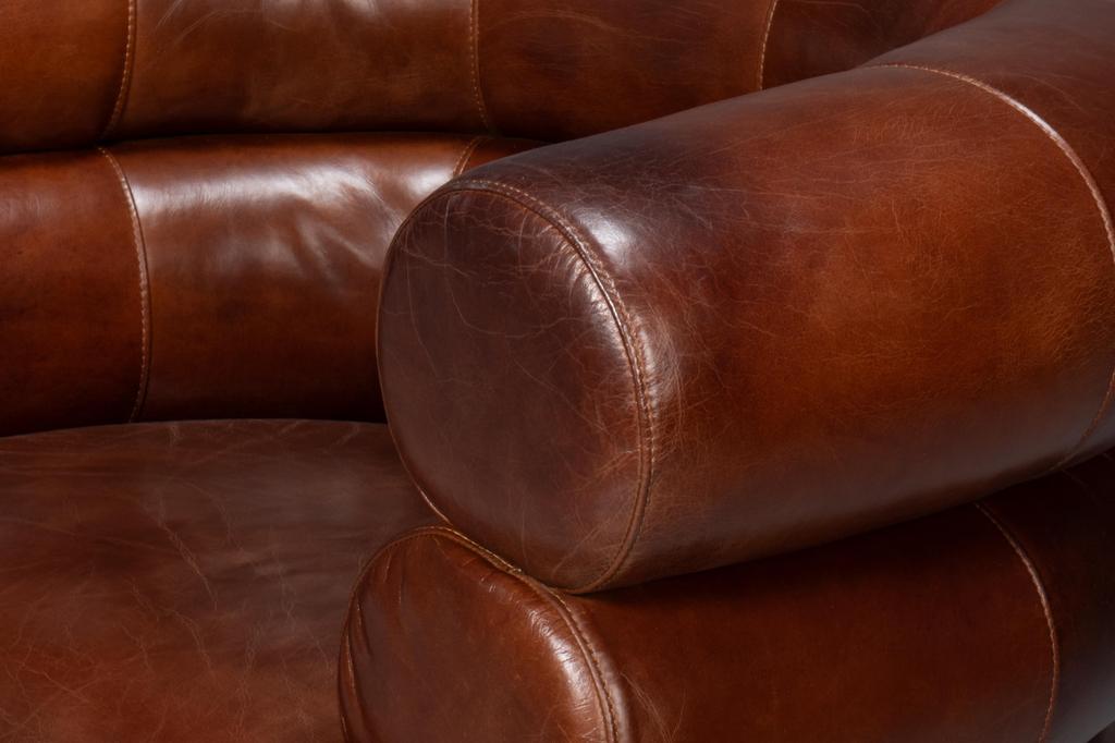 Rondo Brown Leather Swivel Chair - Ornate Home