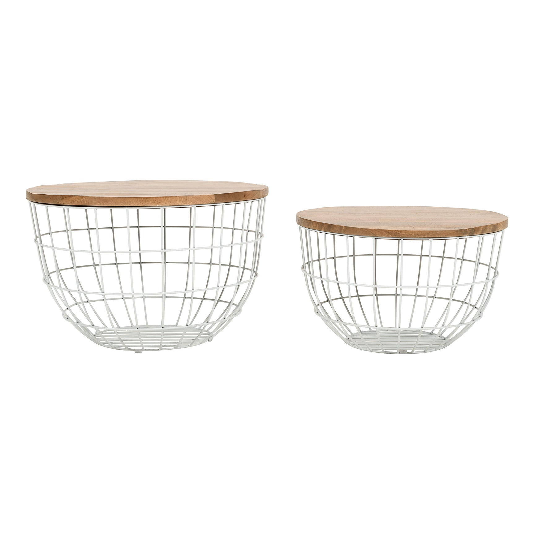 Rondo White 2-Pc Nesting Cocktail Tables Set - Ornate Home