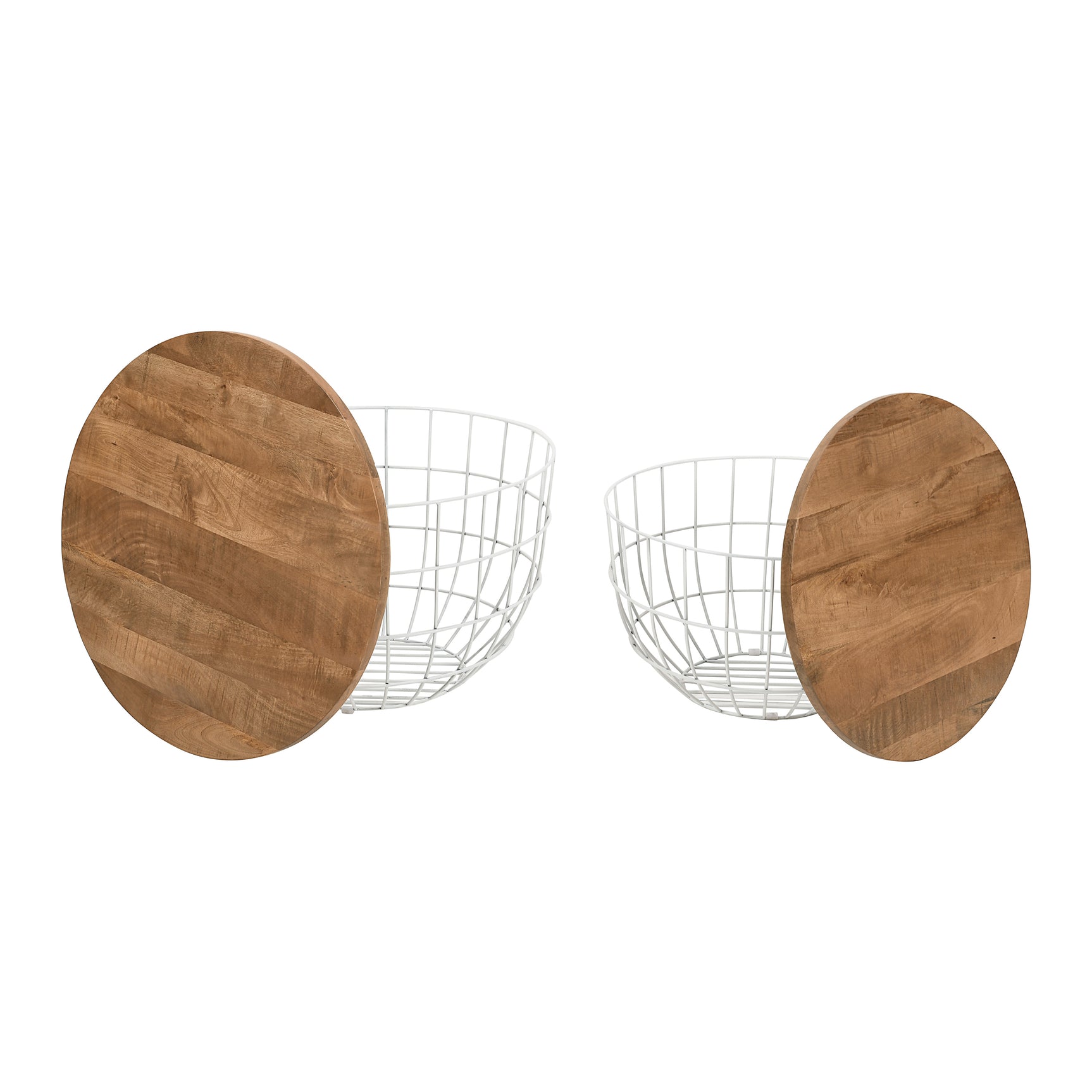 Rondo White 2-Pc Nesting Cocktail Tables Set - Ornate Home